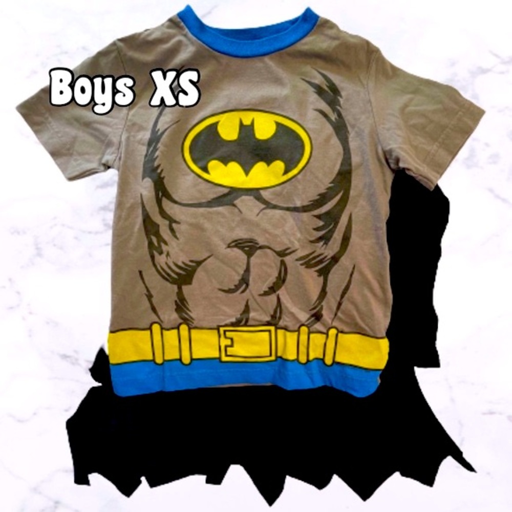 Batman Boys Shirt Costume w/ Detachable Cape, XS